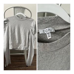 Gray Long Sleeve Balloon Shoulder